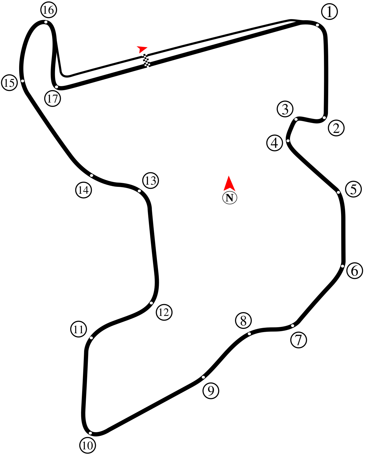Grand Prix Circuit (2021–present) timing layout