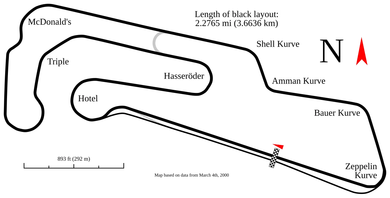 Motorcycle "A" Circuit (1997–present) timing layout