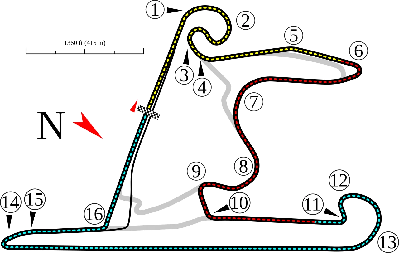 Grand Prix Circuit (2004–present) timing layout