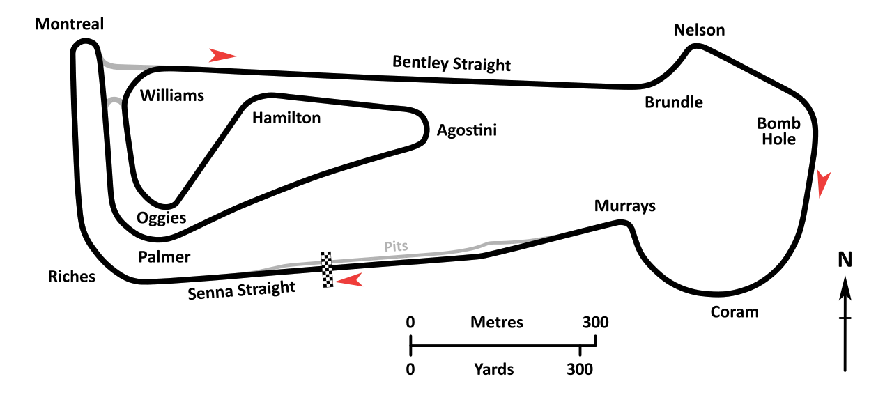 Snetterton 300 Circuit (2011–present) timing layout