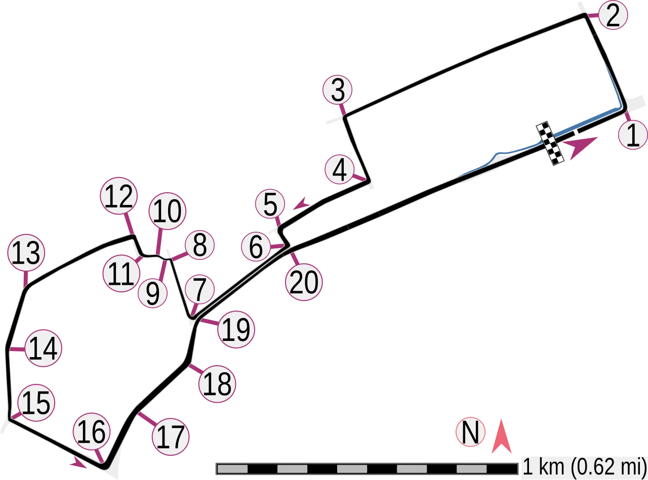 Grand Prix Circuit (2016–present) timing layout