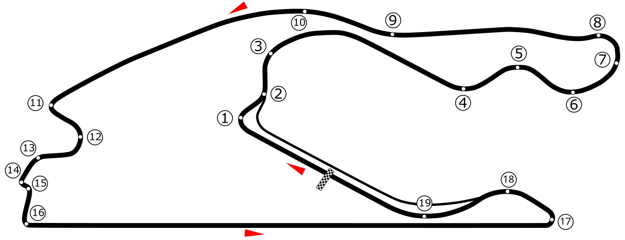 Grand Prix Circuit (2022–present) timing layout