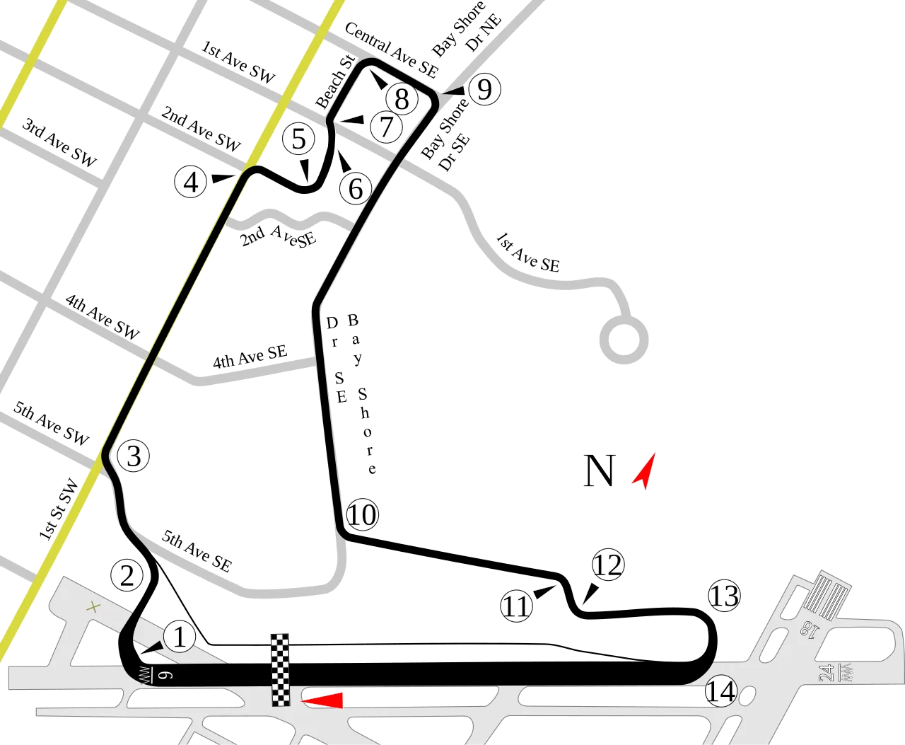 Grand Prix Circuit (2003–present) timing layout