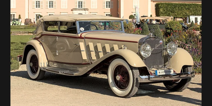 1919 Hispano-Suiza H6. Photograph by Alexander Migl, CC BY-SA 4.0. https://commons.wikimedia.org/wiki/File:Hispano-Suiza_H6_B_Cabriolet_Spohn_(1932)_Classic-Gala_2022_1X7A0395.jpg Fit to 2:1 with dark side borders.